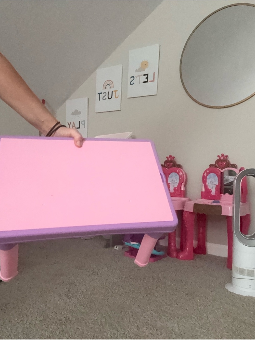 Pink and Purple Kids Activity Table - Storage Table, Sand, or water table.